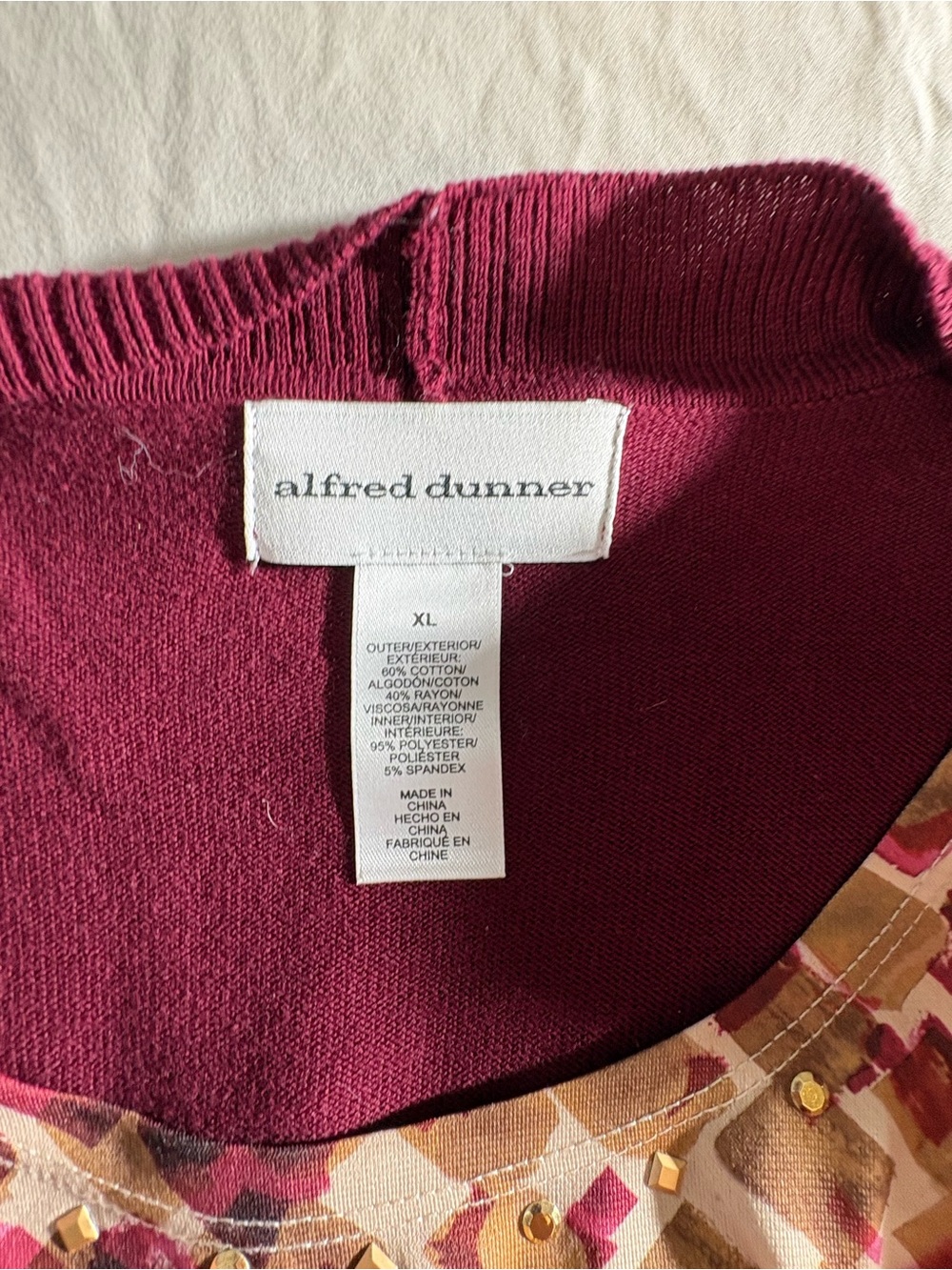 Alfred Dunner XL Raspberry Open-Front Cardigan Sweater - Picture 2 of 3